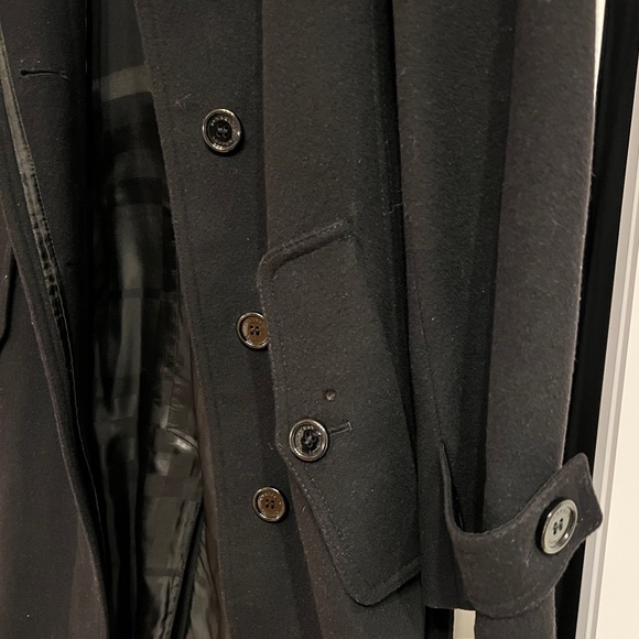 Burberry Black Wool Belted Mid-Length Coat - Picture 4 of 16